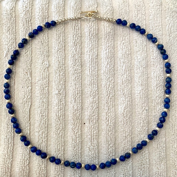 Jewelry - Lapis and Sterling Silver Beaded Necklace